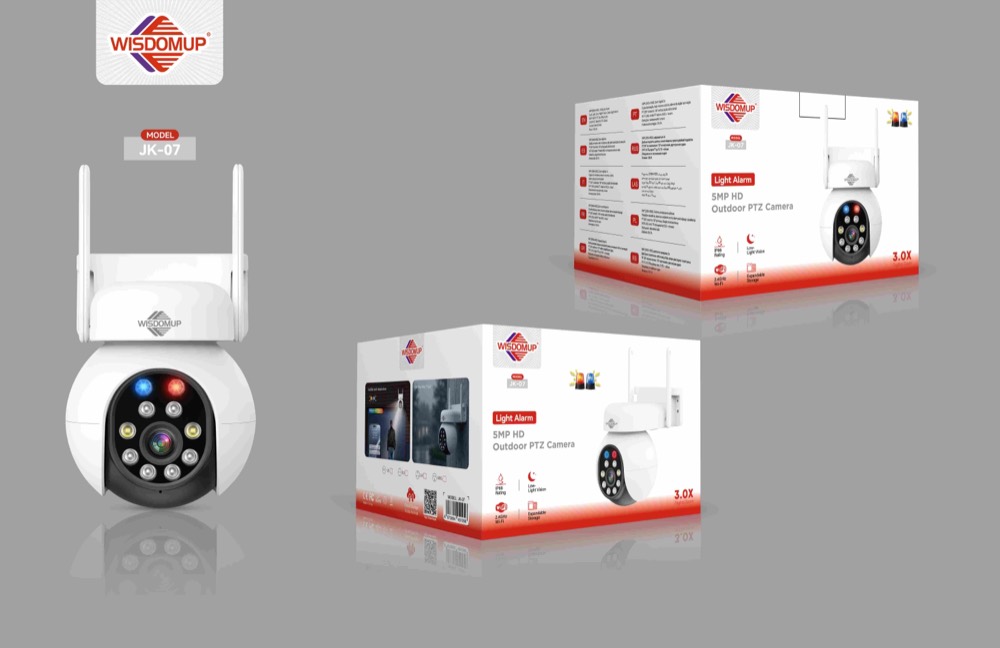 JK-07 5MP Outdoor Wi-Fi PTZ Camera with Light Alarm