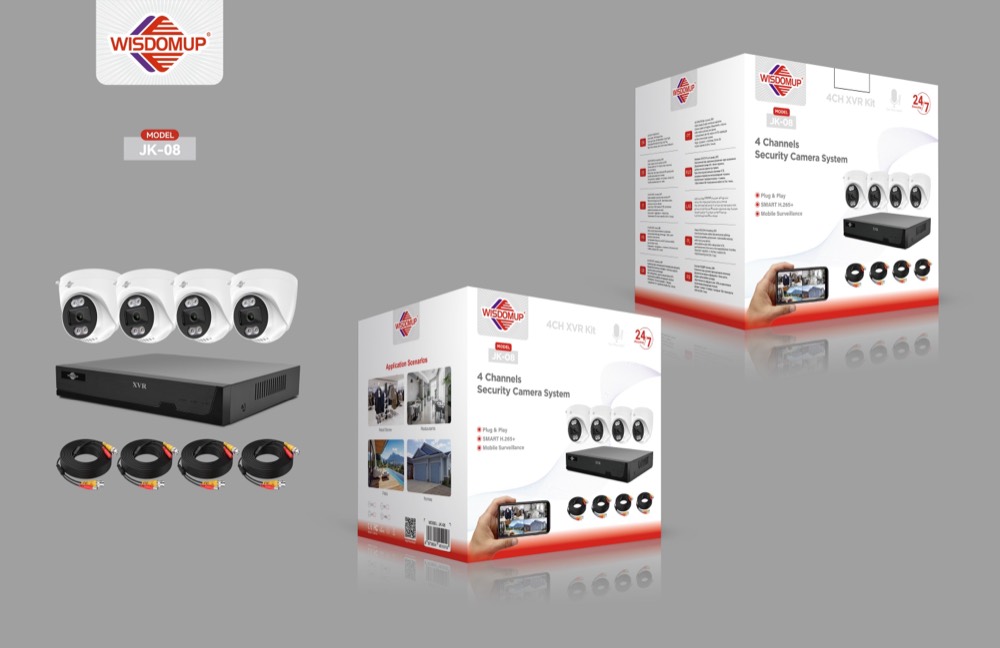 JK-08 4-Channel 2MP Security Camera Kit